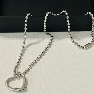 Heart necklace, stainless steel ball chain necklace, love necklace